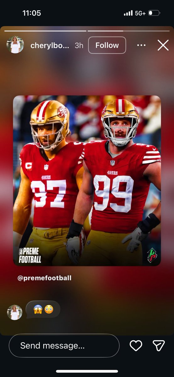 NBCS49ers's tweet photo. Nick Bosa's mom posted this edit with his brother Joey in a 49ers uniform on her Instagram story 👀 https://t.co/4vOx1xFmMu