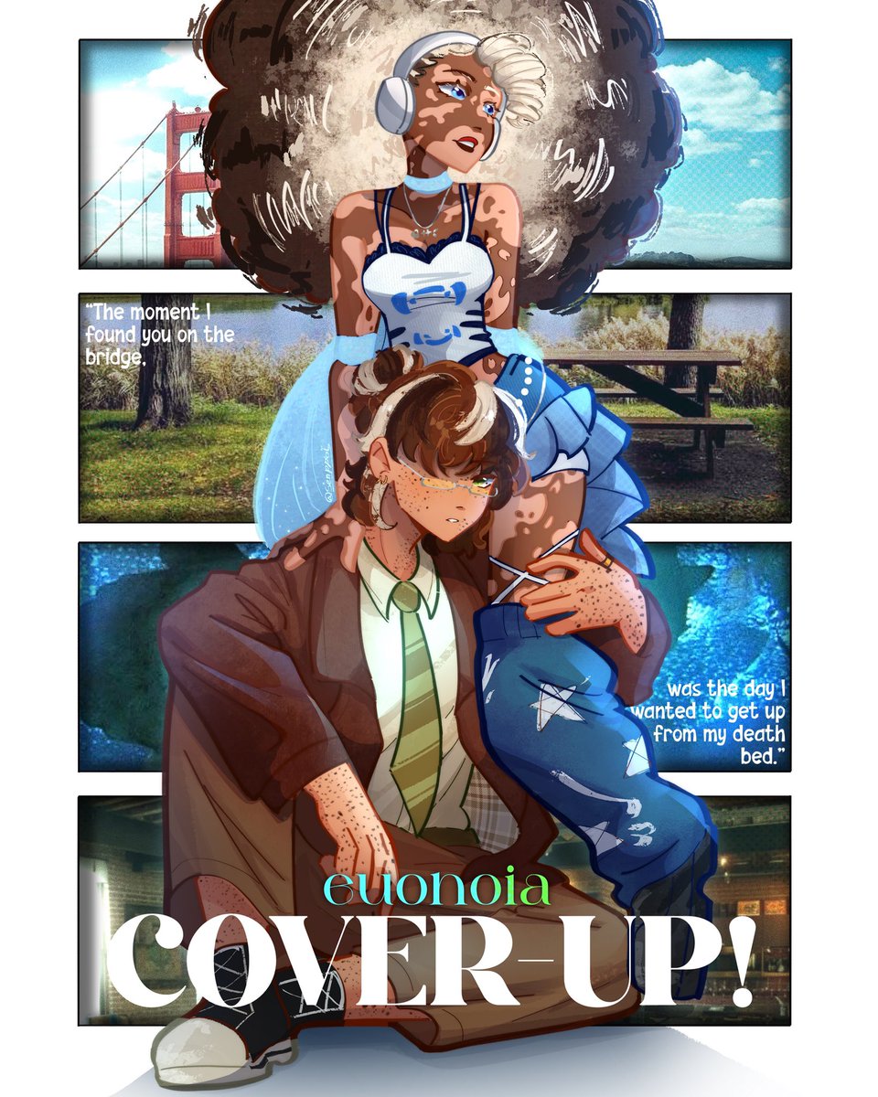 senppoi's tweet image. Euonoia: Cover-Up!
(fake concept book)

Meet my new OCS!
(More info will be added in VSona!)
#art #oc #procreateart