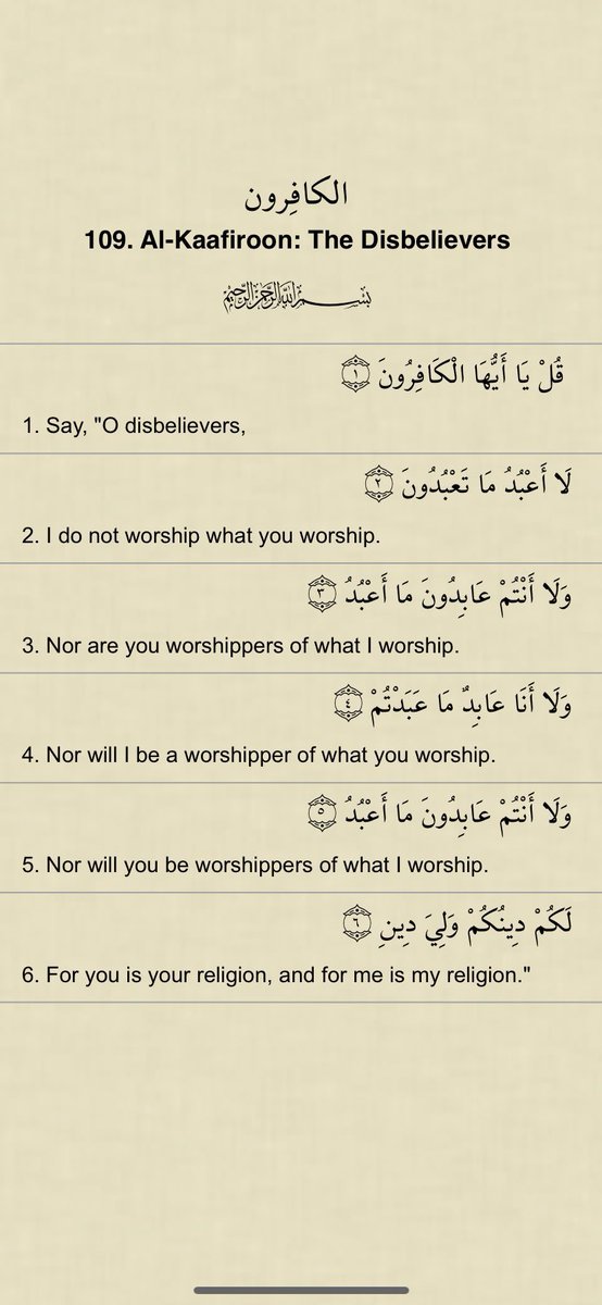KarounwiAdini's tweet photo. Glad that many Muslims are coming out boldly to affirm their faith and take on these Islamophobes.

What happened yesterday, makes me remember Ile-Kewu and what we were taught about something similar to this.

After sometime in Mekkah, when the Prophet SAW message was getting favorable responses from some in Mekkah. Alarmed leaders of Quraysh tried tempting the Prophet,(SAW) with money and positions, to which he refused.

Some like Walid Ibn Mughirah and Ummayah bin Khalaf then brought a ridiculous proposal about the Prophet SAW joining them to worship idols for one year.

They would in turn then follow him to worship Allah for one year.

Allah then revealed Surah Kafiroon, as a direct rebuttal towards such an offer.

Islam is emphatic about "Dey your Dey, make we Dey our Dey"

You don't like our Salat, Zakat, Ramadan.

We didn't force you o. And we no send you like that.