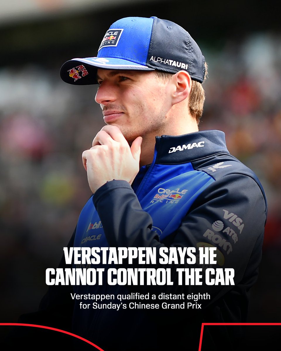 ESPNF1's tweet photo. Max Verstappen claims every lap in Red Bull is 'like survival' after qualifying eighth https://t.co/SdtPeJblCn