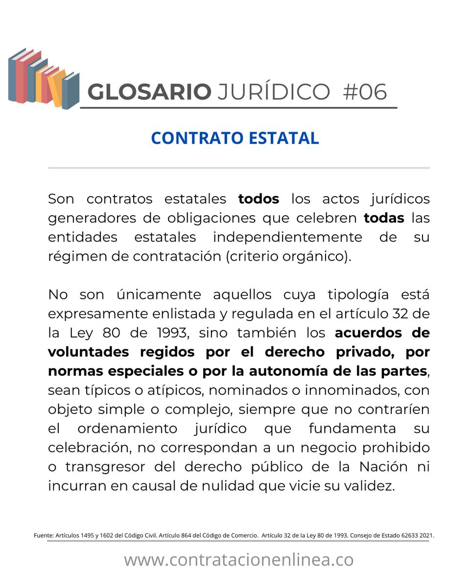 contrataenlinea's tweet photo. 📚CONTRATO ESTATAL. Concepto. Consulte los últimos documentos relacionados sobre el tema https://t.co/pbA7ZyEJED
