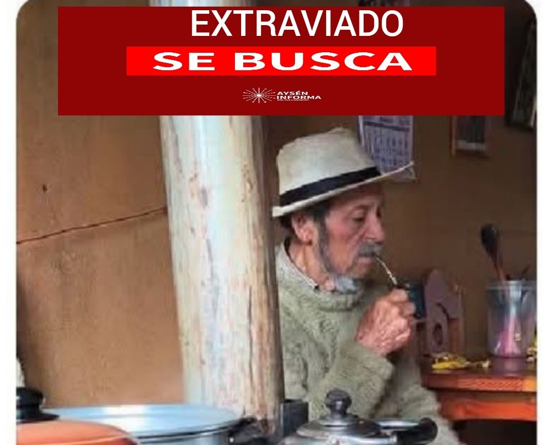 #PuertoAysén 
Ayudanos a encontrar al Sr. Alfredo Chodil qué se encuentra #EXTRAVIADO 
Padece de Alzheimer. 
Extraviado en el monte pangal alto.
Si lo ves ó sabes algo  comuníquese a: Carabineros: 133
P.D.I: 134
De Puerto Aysén 
<a href="/Personaschile/">Personas Extraviadas 🇨🇱#LeyExtraviados</a> <a href="/Carab_Aysen/">Carabineros Región de Aysén del Gral. C. Ibáñez</a> <a href="/PDI_Aysen/">PDI_Aysen</a>