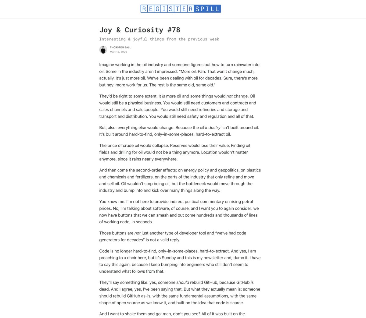 Thorsten Ball tweet media