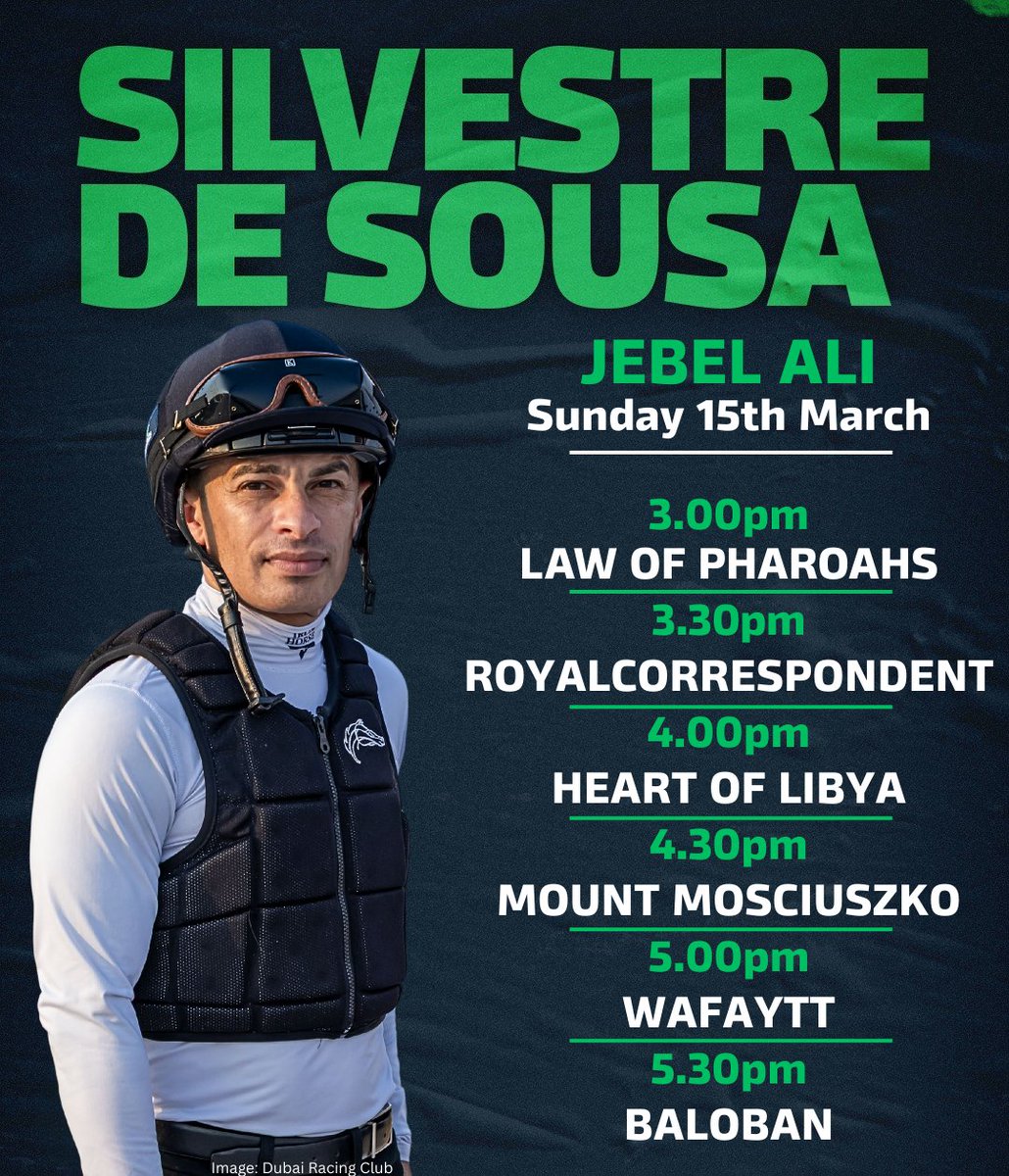 SilvDSousa's tweet image. 🗓️ Six rides today @JebelAliRC 📍

The very best of luck to all connections 🍀