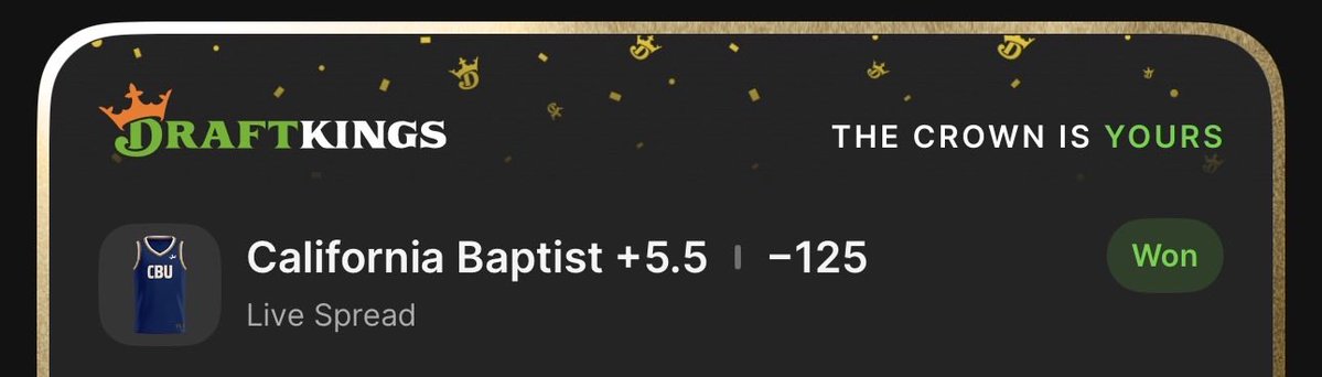 LOSPARLAYSVIP's tweet image. Dominique Steph curry Daniel’s 🤑🤑🤑🤑liked Cal Baptist so Much 4X. #draftkings #ncaab #gamblingx #gamblingtwitter