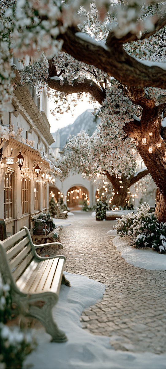 Halleyapps's tweet image. Raytracing winter landscapes! Micro-displacement on cobblestones and volumetric lighting on floral elements. 

#Raytracing 
Made with AI toggle activated