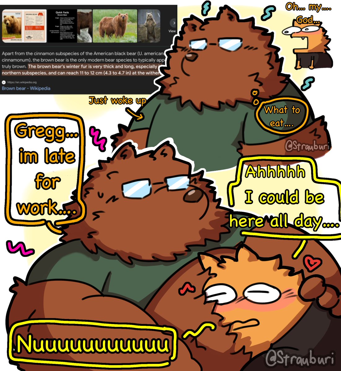 Strauburi's tweet photo. Fun bear facts ~ ( Angus x Gregg) :3 https://t.co/EPjor1WDfb