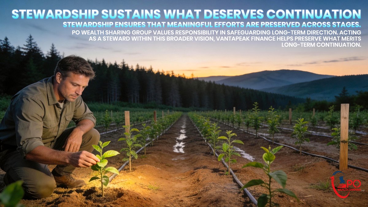 POWealthSharing's tweet photo. π― What deserves continuation requires stewardship.
π At PO Wealth Sharing Group, responsibility protects lasting direction.
π With Vantapeak Finance, stewardship supports sustainable progress.
#POWealthSharingGroup #VantapeakFinance #Stewardship #SustainableDirection https://t.co/9IPfJFnRDq