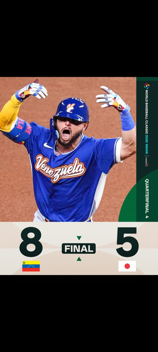 A World Baseball Classic game that will go down in history ⚾️

Team Venezuela heads back to the semifinals for the first time in 17 years 🇻🇪