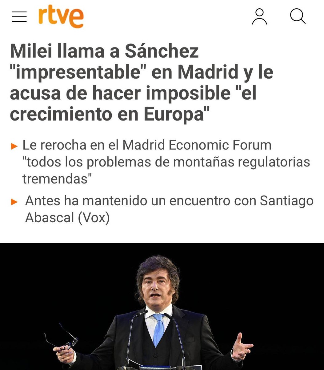 Milei, además de ser inútil, no tiene ni idea. Entre las grandes economías europeas, España fue la que más creció en 2025, casi duplicando la media Europea (1,5%).

🇪🇸 España: 2,8%
🇳🇱 Países Bajos: 1,9%
🇫🇷 Francia: 0,9%
🇮🇹 Italia: 0,7%
🇩🇪 Alemania: 0,2%

Datos, no relatos.