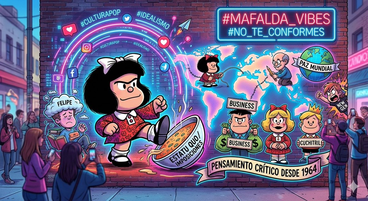 DanielL49840574's tweet photo. Post 3
¿Su mayor enemigo? ¡LA SOPA! 🥣🚫 Pero ojo, que la sopa es una metáfora. Representa todo lo que los adultos te quieren imponer a la fuerza, lo que es aburrido y de mal gusto Mafalda dijo: #NoALaSopa know her a la sopa💅 #RebeldíaInfantil #Metáforas #FoodieProblems https://t.co/sgKlZ4k7nM