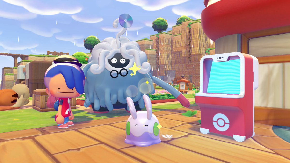 ちょっと #ぽこポケ  触ってたら太刀魚さんの所からヌメラが遊びに来て、一緒に写真を撮ろうと誘ってくれた。博士も歓迎ムード。