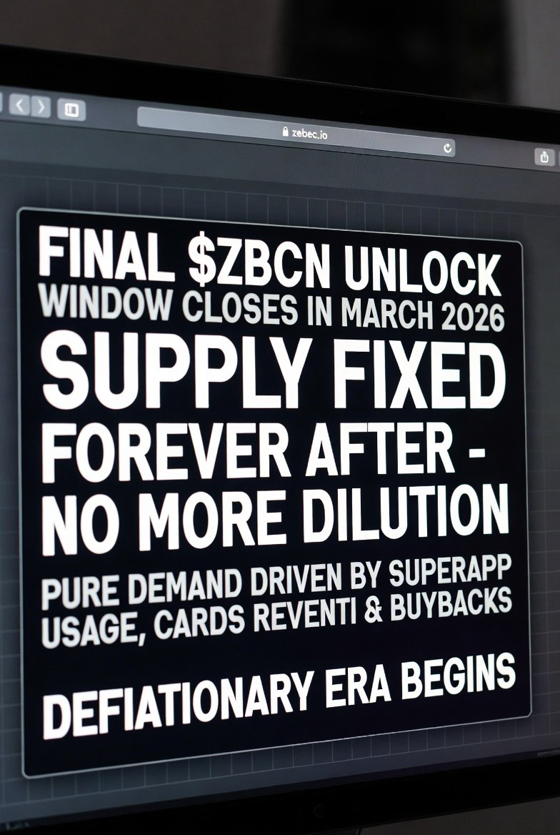 anthonniey's tweet photo. 🚨 Final $ZBCN unlock window closing March 2026 — supply fixed forever after. No more dilution. Pure demand from SuperApp usage, cards revenue, buybacks. Deflationary era begins. $ZBCN @Zebec_HQ 

Could #ZBCN surge to $0.008-$0.01 before this year end 

Drop your prediction below