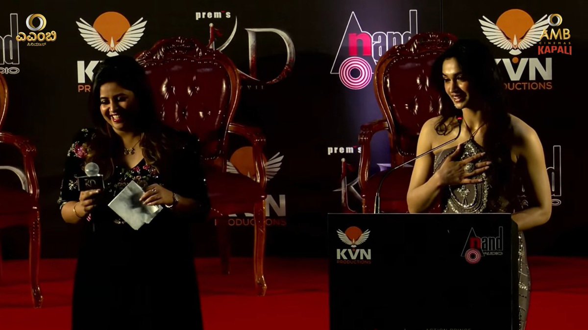 amb_cinemas's tweet image. Celebrating cinema and music at #AMBBengaluru 🎬
#KDTheDevil song launch ✨

@directorprems @norafatehi @Reeshmananaiah @DhruvaSarja @ArjunJanyaMusic @aanandaaudio #KD #AMBCinemas