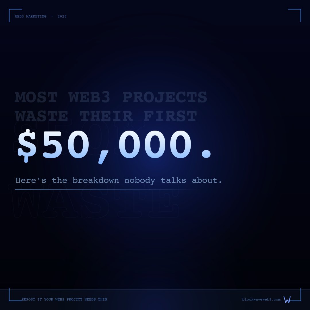 mbobamask's tweet photo. 99% of Web3 projects waste their first $50K on marketing.

Here's where it goes (and where it should go) 🧵

1/

THE WASTE:
❌ $10K – website nobody visits
❌ $8K – "community manager" (just vibes)
❌ $5K – fake Telegram members
❌ $7K – KOL who posted once, ghosted
❌ $5K – conference booth (crickets)
❌ $15K – agency with zero proof of work

Total: $50K. Outcome: zero pipeline.