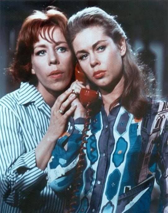 horrormuseum's tweet image. In 1963 Carol Burnett and Elizabeth Montgomery made a movie together called WHO'S BEEN SLEEPING IN MY BED

They both thought the film was atrocious! But they loved working together.