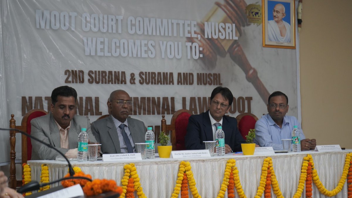 nusrlranchi's tweet photo. The inaugural ceremony of the 2nd Surana &amp; Surana and NUSRL National Criminal Law Moot Court Competition (2025–26) was held on 13 March 2026 at the campus https://t.co/7Xto1Pk9c6