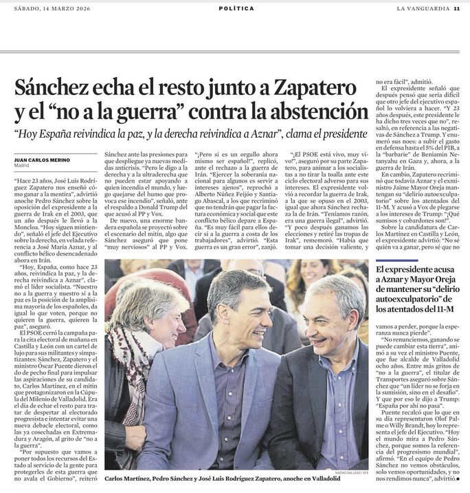 La diferencia en La Vanguardia de cómo tratan a Orban y a Sánchez por el mismo motivo: uno "atiza la hostilidad", el otro "echa el resto"