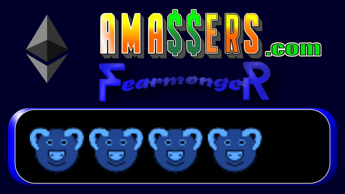 #Ethereum #cryptocurrency #FearandGreed #Fearmonger Market sentiment indicator is 
4 of 5 BULLS Now. 
Find this free #trading and #investment tool and #cryptonews at amassers.com