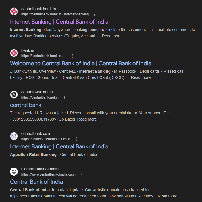 LifeCoachMT's tweet photo. Dear @centralbank_in why there are so many domains/websites with your name.
For a financial institution, this is dangerous. It creates confusion and increases phishing risk.
Banks should have one clear verified portal for customers. this is a major cybersecurity and fraud risk. https://t.co/xsH2yvVfr5