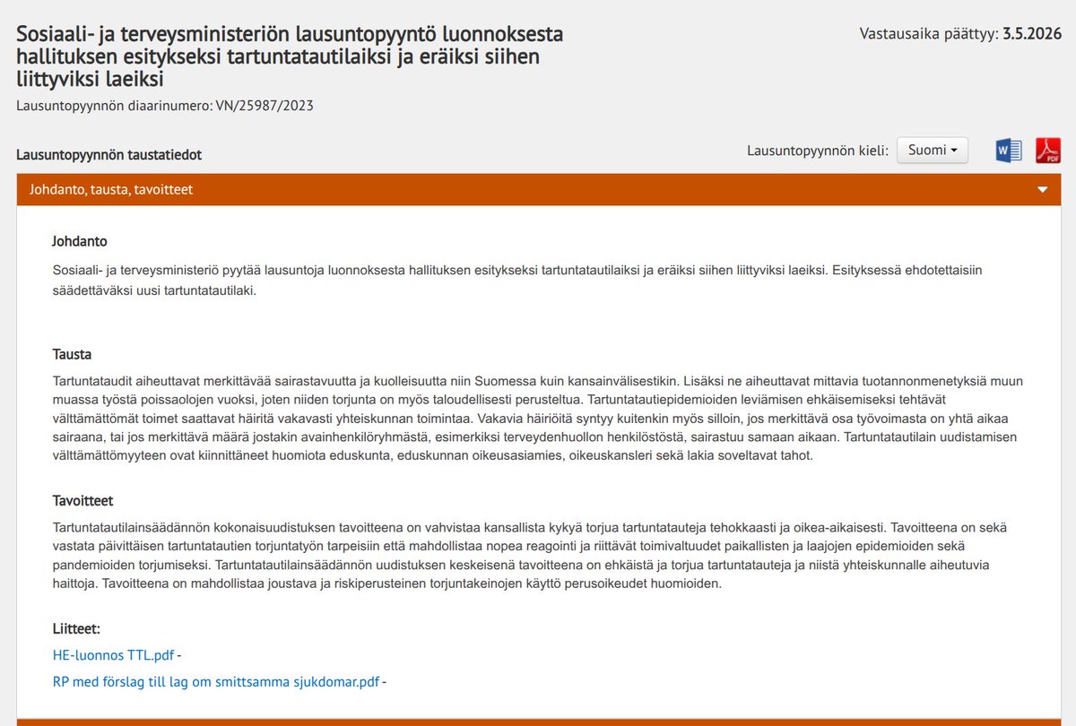Käykää antamassa lausunto siitä, haluatteko mahdollistaa pakko"rokotusten" kautta holokaustin Suomessa vastoin ihmisoikeuksia.
lausuntopalvelu.fi/FI/Proposal/Pa…