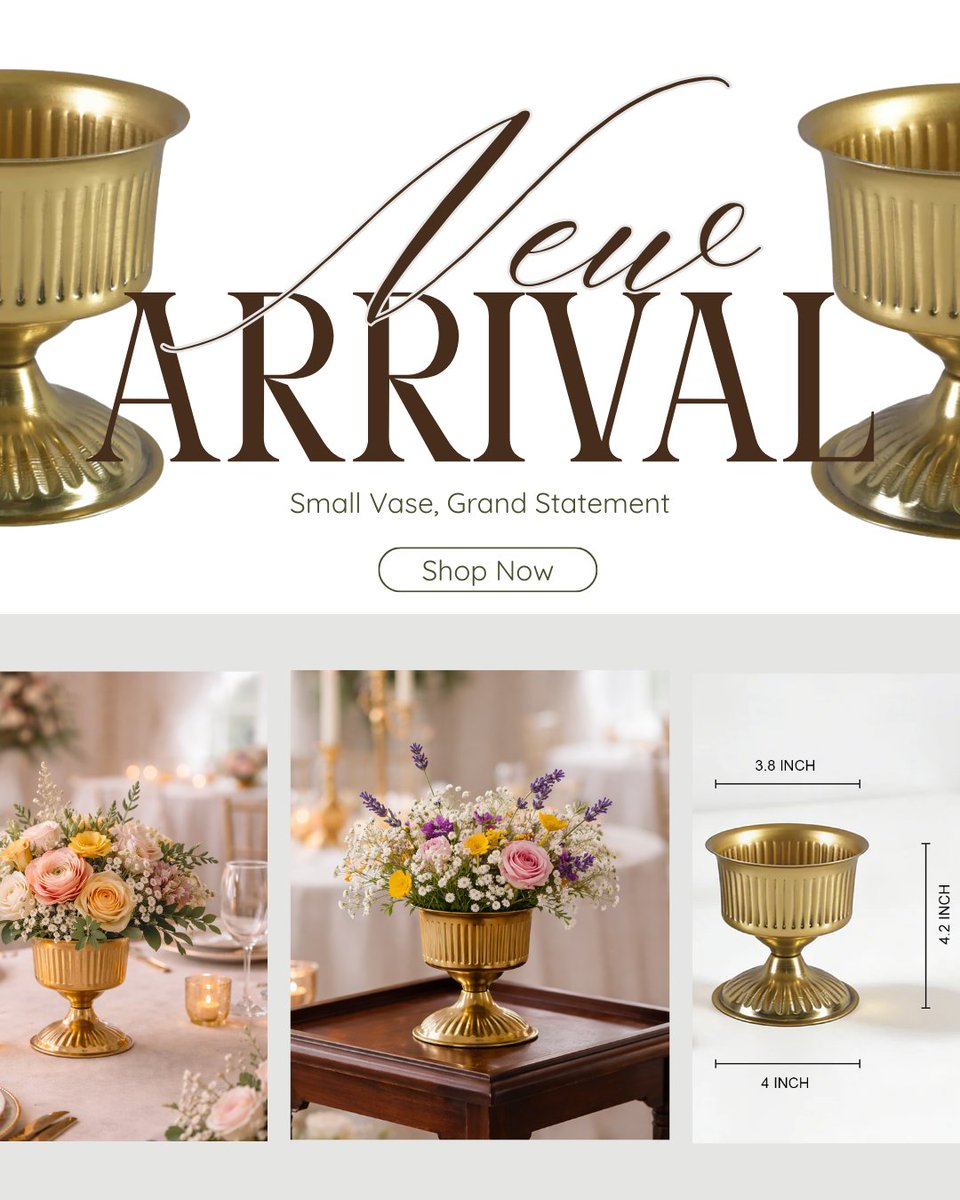 serene_spaces's tweet image. A little gold goes a long way. ✨
Style your florals with the Imperial Gold Steel Urn Vase—perfect for tables, weddings, and elegant everyday décor.
Shop Now - serenespacesliving.com/products/imper…
#serenespacesliving #HomeInspo #SpringDecor