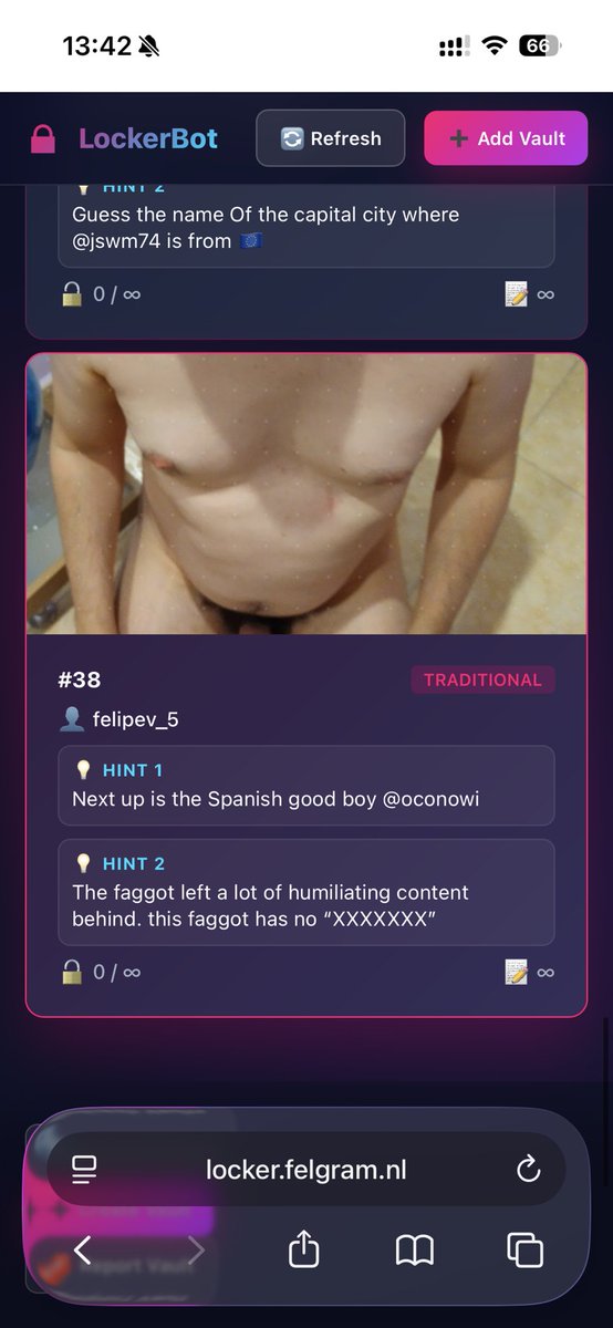 New f*g - new risk! 
Telegram: @oconowi

▶️ Play the exposure game:
Locker.felgram.nl 

#gaynudes #gayexhib #sub #slave #gayexposed #gayexposure
