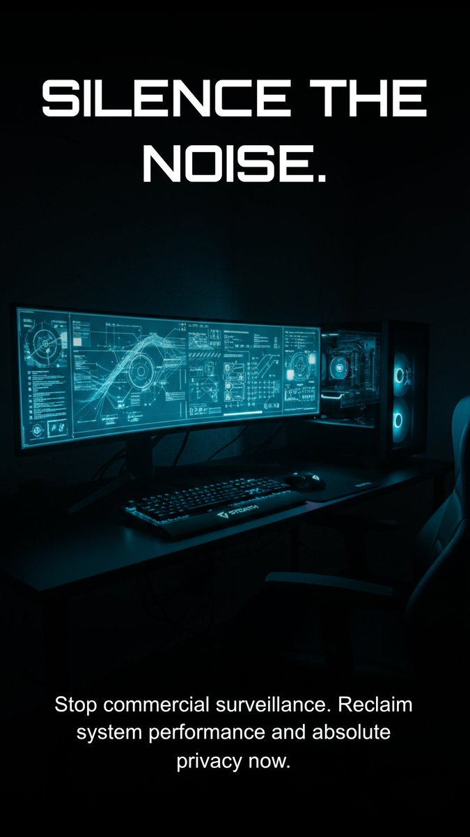 fatalcyber's tweet image. Silence the noise.

Take back your system. Block surveillance, eliminate background tracking, and run your machine the way it was meant to perform.

#CyberSecurity #PrivacyTools #WindowsSecurity #DigitalPrivacy #Stealth