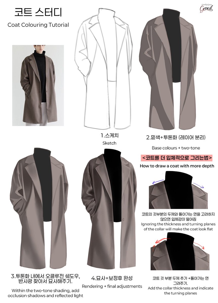 redyajasu's tweet photo. 코트로 옷주름 스터디 
Coat Colouring Tutorial https://t.co/A6mrlQj9hs