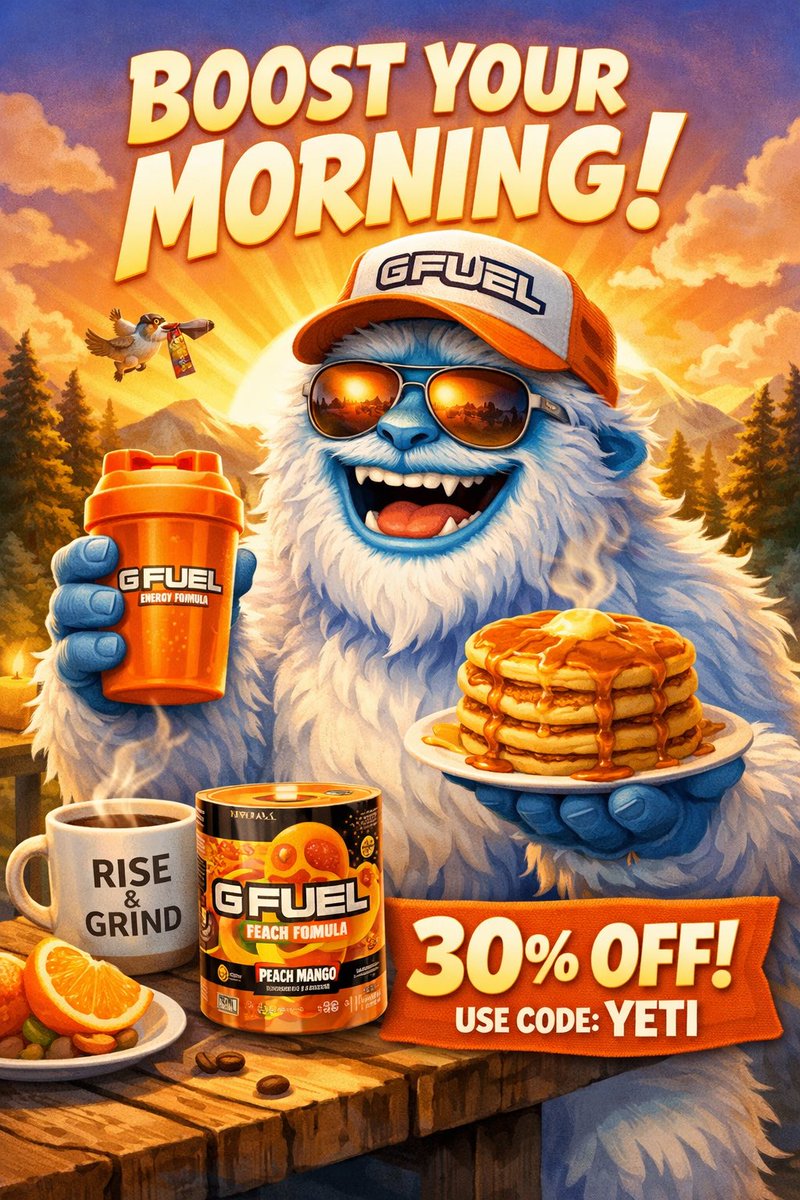 SugaredYeti_'s tweet photo. Rise, grind, and get frosty 😤❄️ Starting the morning the Yeti way with big energy and even bigger savings. Grab your G FUEL and wake up the right way with 30% off using code YETI 💥☕️ #SugaredYeti #GfuelEnergy #UseCodeYETI #MorningFuel #EnergyDrinkCrew #GfuelFam #GamingEnergy https://t.co/2oICaAiGRs