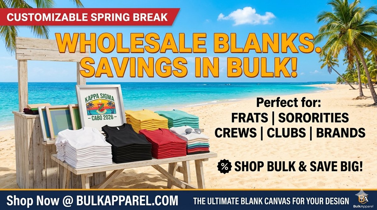BulkApparel's tweet photo. Buy in bulk and save on customizable tees, tanks, hoodies, hats and more from BulkApparel. 
https://t.co/Y3Ab8uvQQn
#springbreak #customshirts #bulkdeals https://t.co/ogSxHrn5WL