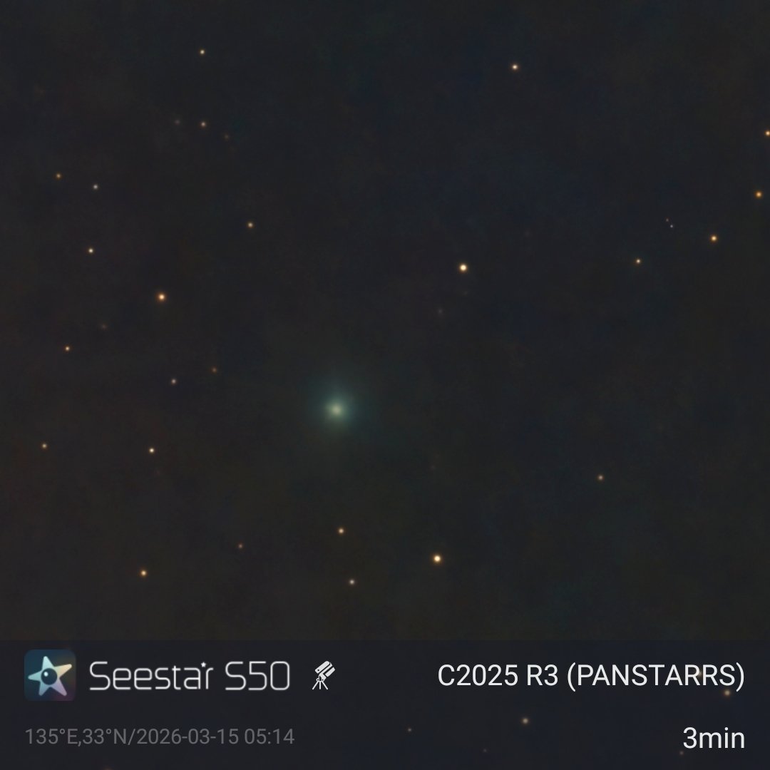 s76689153's tweet photo. これから流行りそうな彗星をけさの5時に撮って見ました。
彗星に威力を発揮する落として補正板の割れたF2のRASA8は修理不可と連絡があったので #Seester で
誰かジャンクのカセグレン補正板持ってないかな? https://t.co/vAzyKCvArZ
