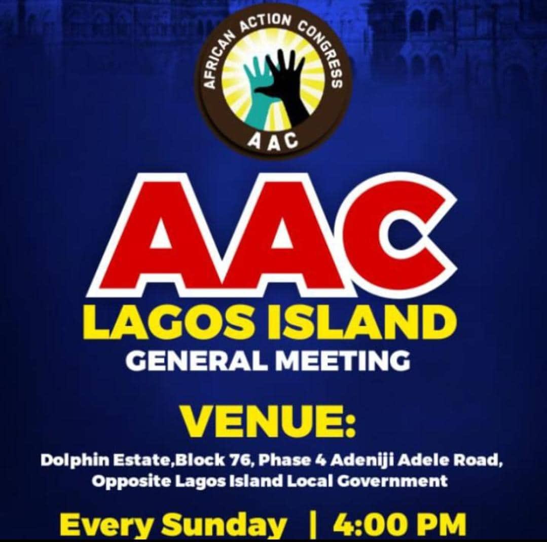 Power belongs to the people. ✊
AAC Lagos Island General Meeting — where ideas become action and action becomes revolution.

Revolution is not a slogan, it’s organization.
Every Sunday, comrades gather in Lagos Island to build the Nigeria we deserve.

The struggle continues! ✊