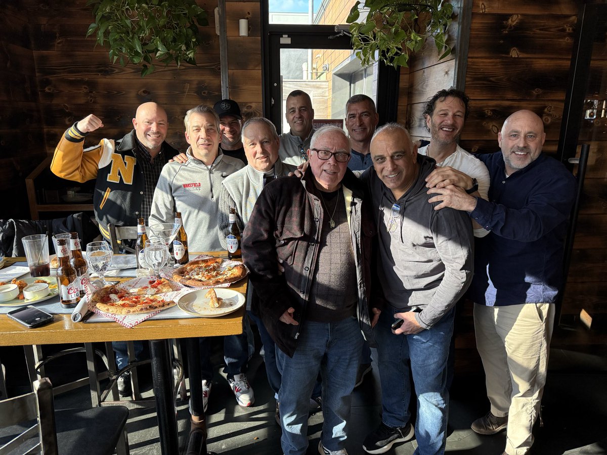 BrianCapistran's tweet photo. Great catching up with some old hockey buddies yesterday along with Coach Muse and Coach V. Hard to believe how many years have gone by, but the memories came right back like it was yesterday.
Northeast was a special place to play, being part of a team that won three state titles https://t.co/ATpTvQsrFL