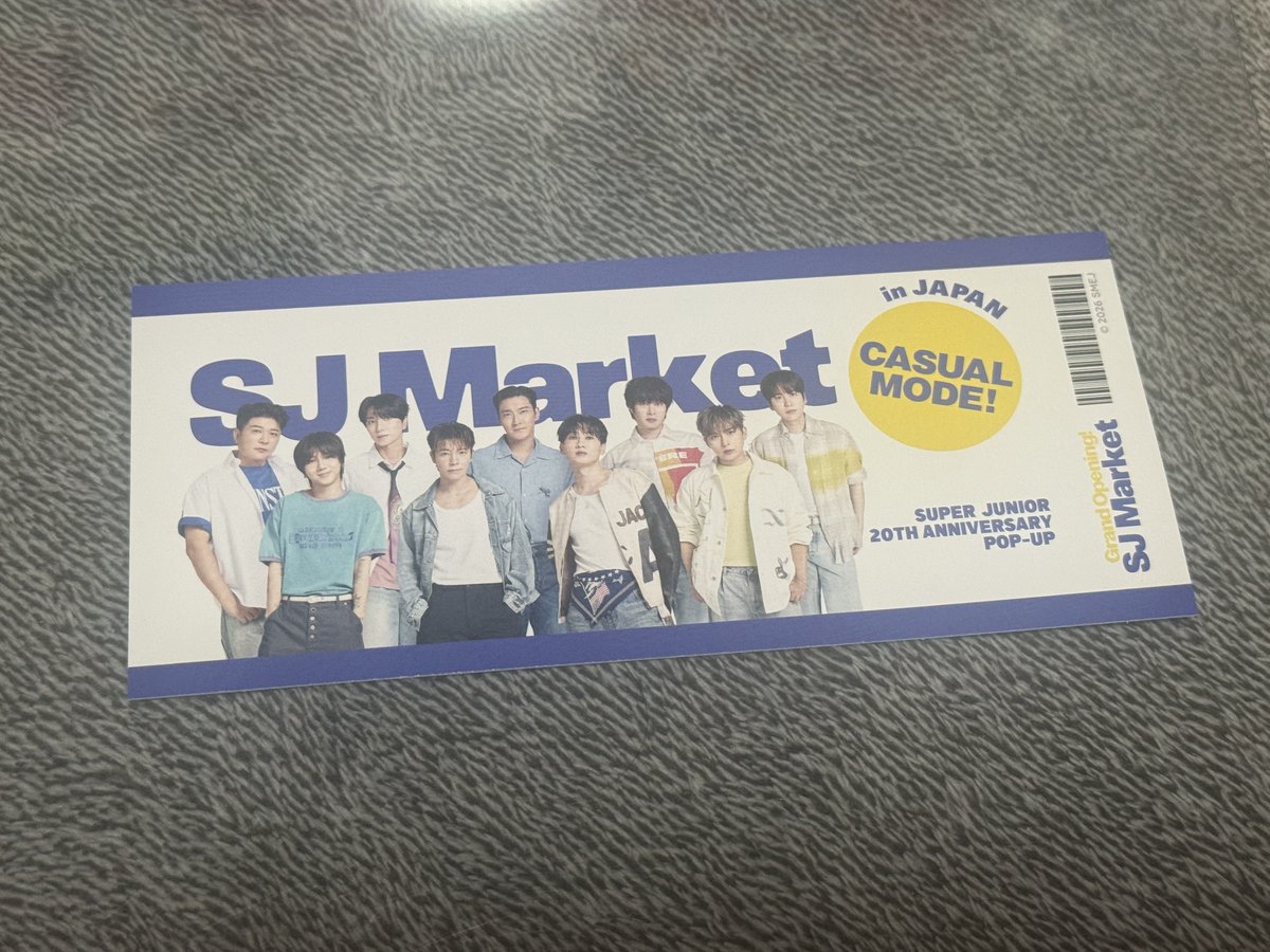 SUPER JUNIOR SJ Market チケット 交換

【譲】写真のもの（CASUAL MODE）
【求】別バージョン

＊郵送での交換希望です。

条件合う方、リプor DMください☺