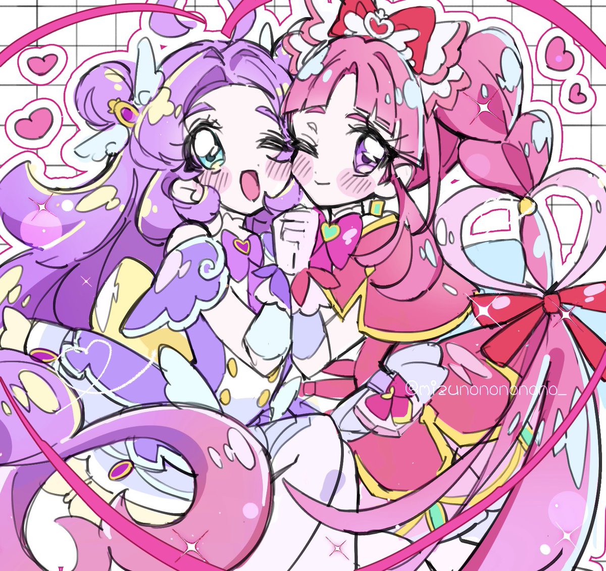あんみくらくがき💜💗🔎✨ #たんプリ #precure #illustration