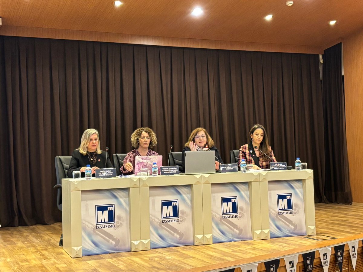 mhpizmirkacep's tweet photo. Milliyetçi Hareket Partisi İzmir İl Başkanımız Veysel Şahin’in  talimatları doğrultusunda, İzmir SBMM Odası tarafından düzenlenen Dünya Emekçi Kadınlar Günü paneline partimizi temsilen panelist olarak Kaçep İl başkanımız Elif Dilber katılmışlardır. https://t.co/7i1GVPI2t5