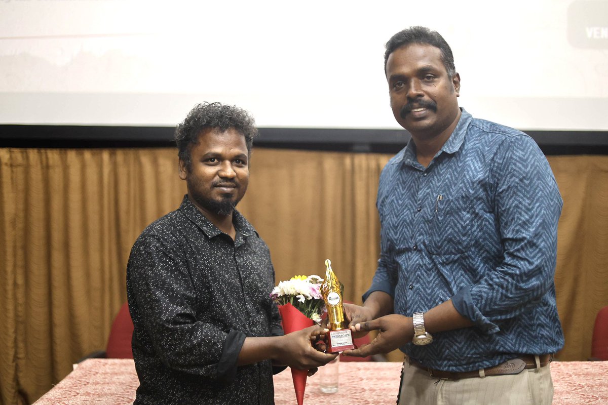 JournalismMcc's tweet photo. Three days. Countless ideas. One unforgettable MAIYAM. ✨

After 3 days of creativity, competition, and storytelling, MAIYAM came to a memorable close with its valedictory session graced by Mr. M. Palani kumar, photographer and founder of the People’s Photographers Collective. https://t.co/D3jzLbrxw8