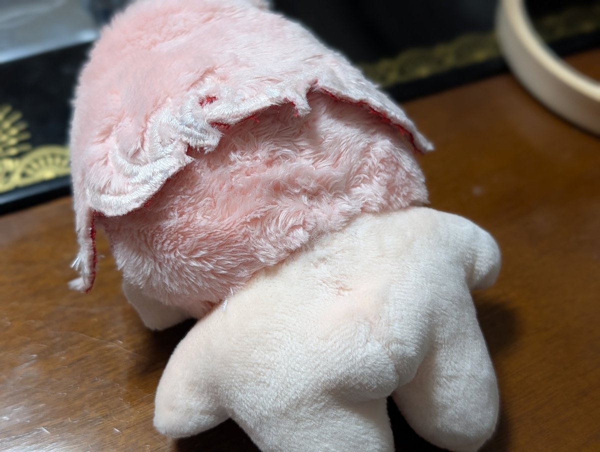 ぬい作り、おぬぬいさんの型紙でねむねむ作ったー超かわいい、、でも後ろ髪の型紙がなかったので自己流で作ったらめっちゃ盛り上がってしまったのでリベンジ予定…素体にあう後ろ髪の作り方がわからない…！