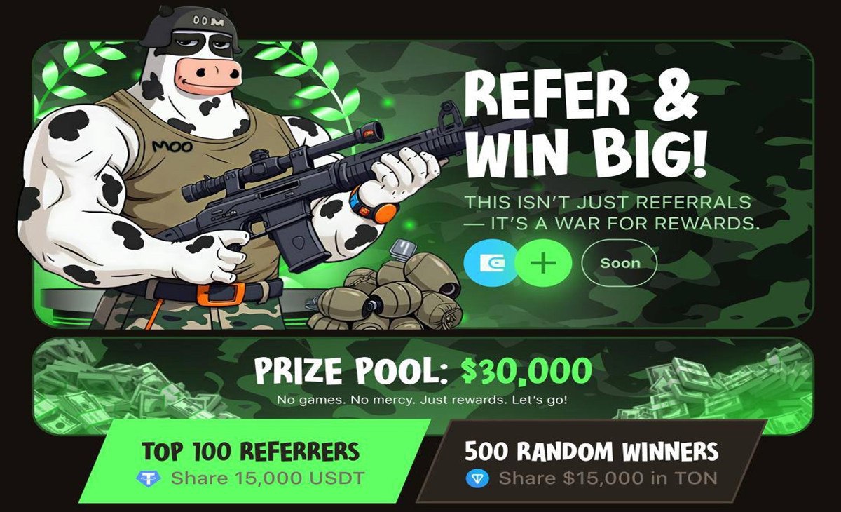 New #airdrop: MooArmy (Random 500 &amp; Potential Airdrop) 
Reward: $30,000 (Confirmed)
News: SolidProof, Cyberscope
Distribution date: After TGE

🔗Airdrop Link: t.me/mooarmybot

1: First click "Join whitelist" and complete all tasks of this airdrop
2: Earn 300 airdrop