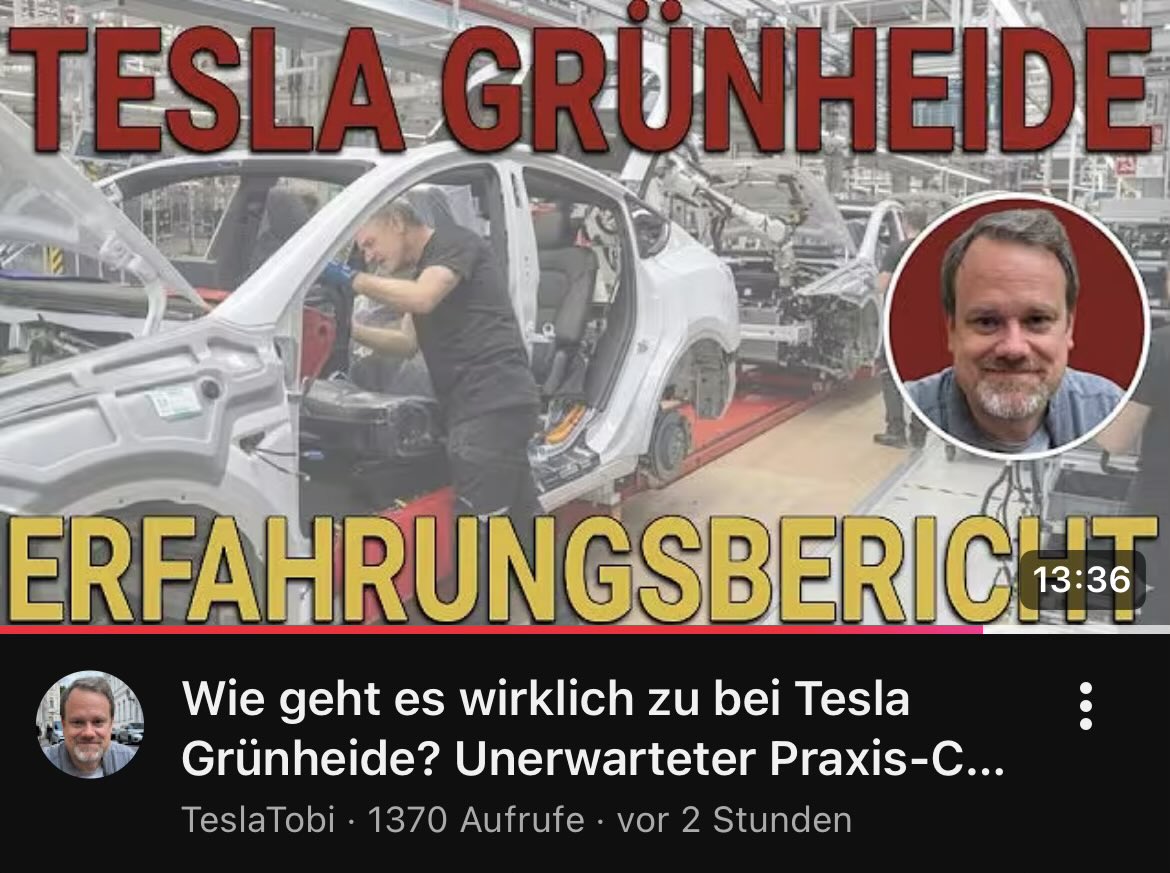 Voller Erfahrungsbericht des Arbeits-Amt Chefs, der sich zwei Tage als Praktikant an die Tesla Produktionslinie gestellt hat um einen realen Eindruck zu bekommen. 
Danke <a href="/tpgoebel/">Tobias Goebel (Unsupervised)</a>!