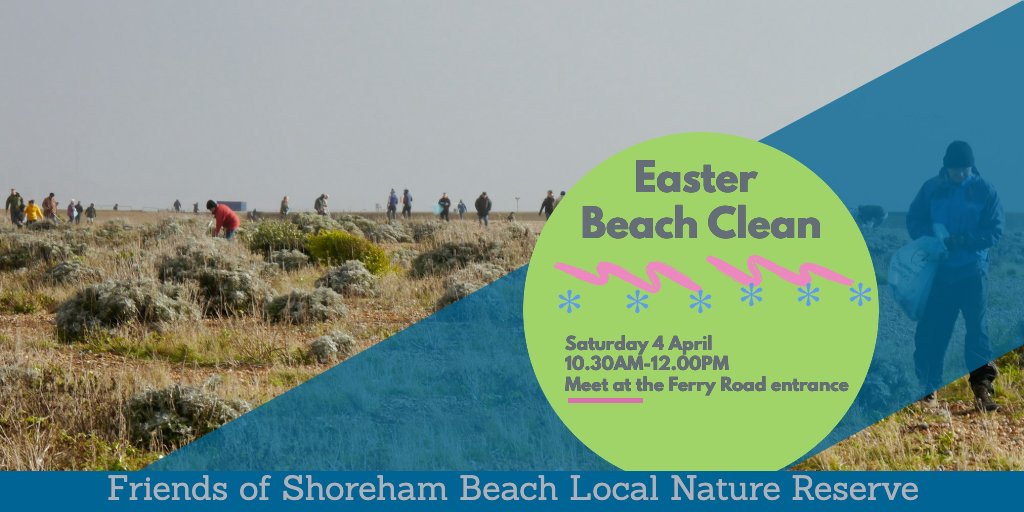 friendsofshore1's tweet photo. Join our Easter Beach Clean - on Saturday 4 April. Meet at 10:30 am (to midday) at the Ferry Road entrance to Shoreham Beach (BN43 5RA). #Easter #Beachclean #shorehambeach #friendsofshorehambeach https://t.co/PANszktjj1