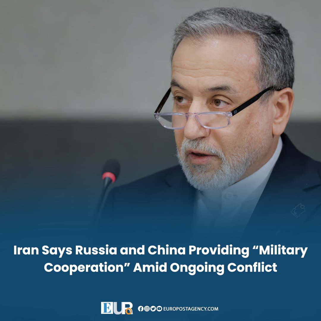 EuroPostAgency's tweet image. Tehran Claims Support From Moscow and Beijing as Regional War Intensifies

Iranian Foreign Minister Abbas Araghchi said Russia and China are assisting Iran in multiple ways, including military cooperation, though he did not provide detailed specifics about the support. 
#EuroPost
