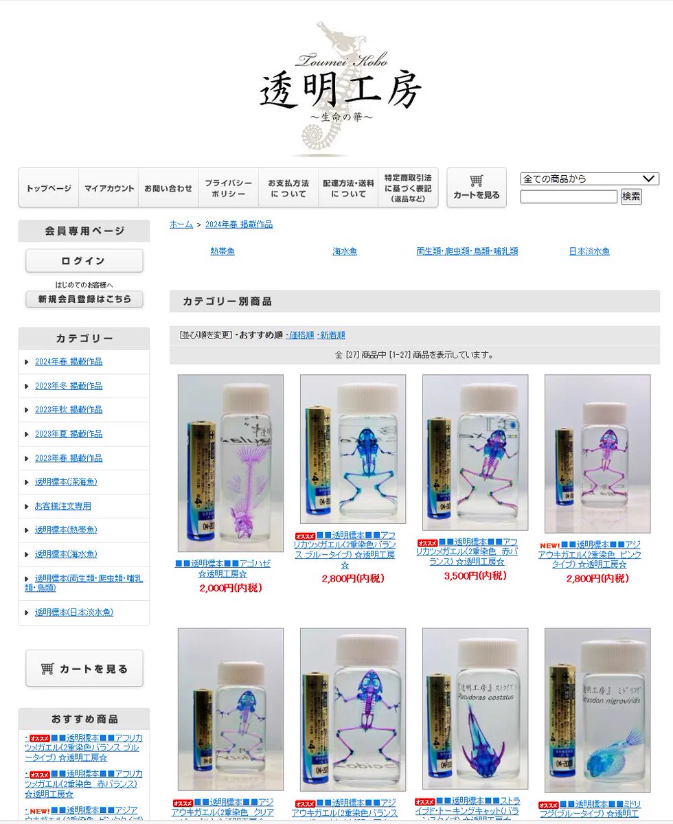 透明工房@公式通販サイト『透明標本』好評販売中！！ (@toumeikobo) / X