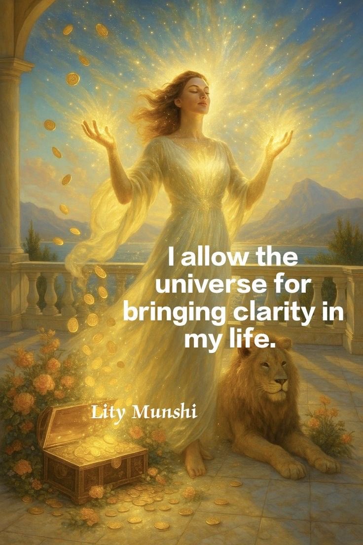 NChloegirl's tweet photo. I allow. I receive. I see clearly now 🌟 Thank you, Universe.
Lion strength + golden flow = unstoppable alignment
#AffirmWithMe #SpiritualWealth https://t.co/kYp1fKxy7X