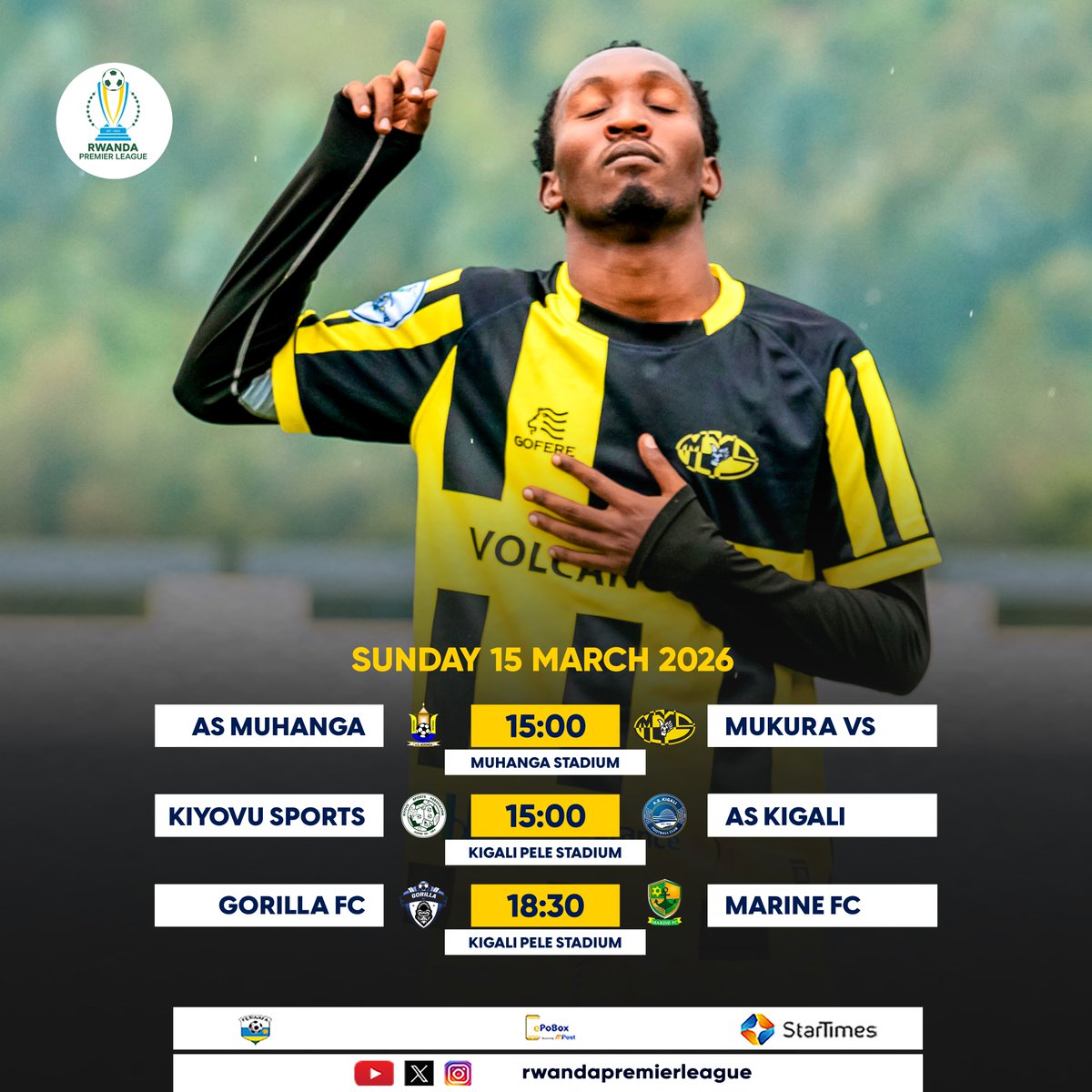 Mamaurwagasabo1's tweet photo. #RPLDAY24 | Fixtures

15:00 AS Muhanga vs Mukura VS 
15:00 Kiyovu Sports vs AS Kigali 
18:30 Gorilla FC vs Marine FC 

@FERWAFA @RwandaLeague #UrwagasaboSports https://t.co/2t69lXzLYn