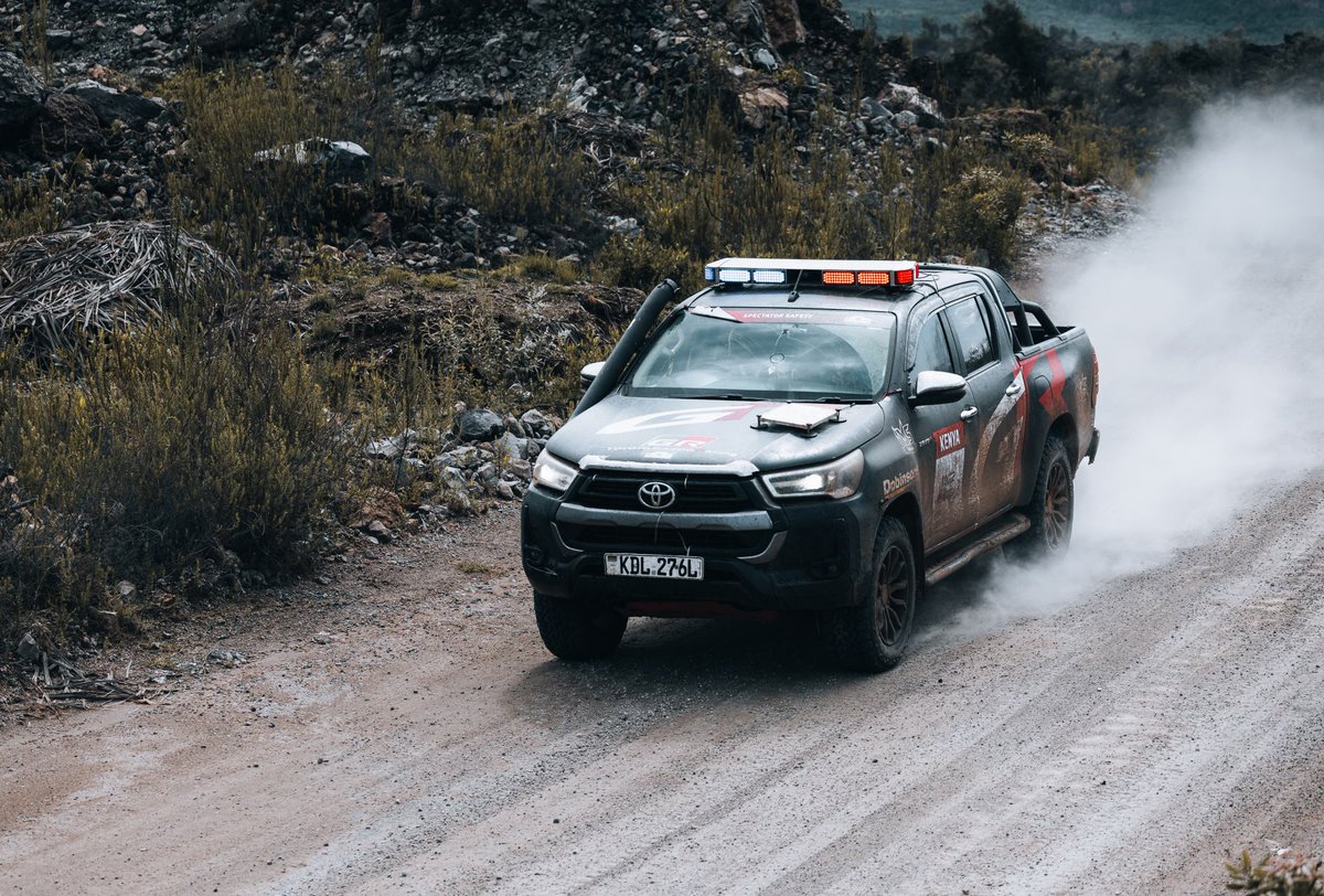 Misogaalvin's tweet image. Opening the toughest rally stages is no small task. The Toyota Hilux does it with power and confidence, setting the tone for the race ahead.
#MadeForThis
#CFAOMobilityDrivesKenya