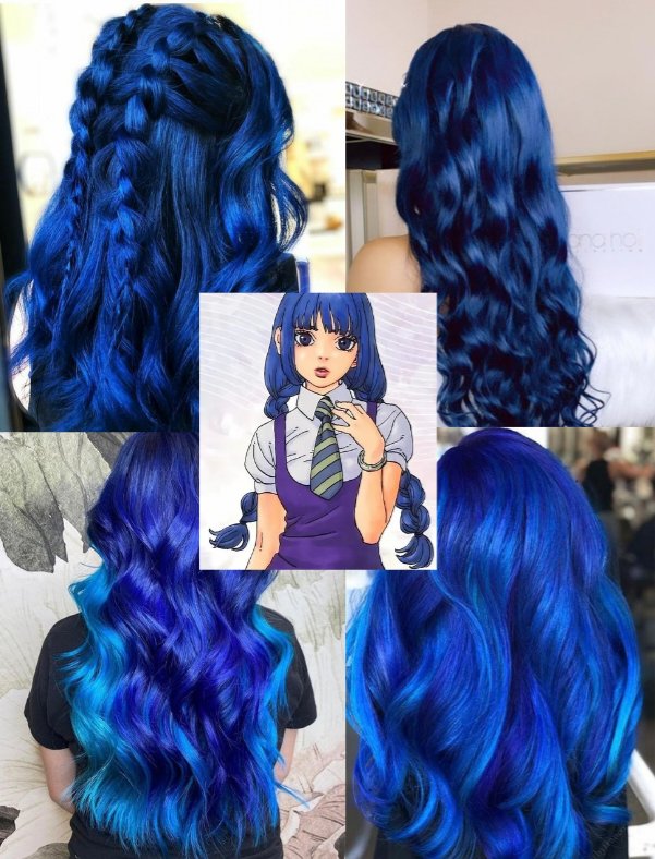 Vivid Royal Blue Hair.