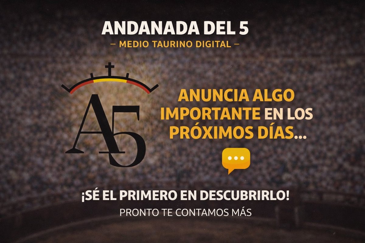 andanadadel5's tweet photo. 🚨𝐀𝐓𝐄𝐍𝐂𝐈Ó𝐍🚨

⏳ 𝙈𝙐𝙔 𝙋𝙍𝙊𝙉𝙏𝙊 𝙏𝙀𝙉𝙀𝙈𝙊𝙎 𝘼𝙇𝙂𝙊 𝙌𝙐𝙀 𝘼𝙉𝙐𝙉𝘾𝙄𝘼𝙍𝙊𝙎.

📲 Si quieres ser el primero en enterarte, pincha aquí: https://t.co/4YxtNV0Obc https://t.co/MlSVeI64uH