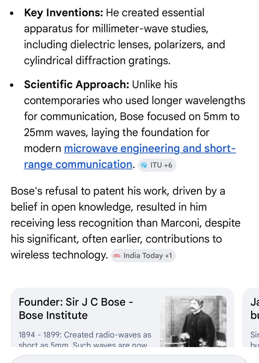 IndSurfactantGp's tweet photo. @Microinteracti1 @iiscbangalore Unfortunately we Indians are poor in marketing ourselves. Sir J. C. Bose discovered Radio before Marconi! Unfortunately he was not get recognition ! https://t.co/vV41IExT3O